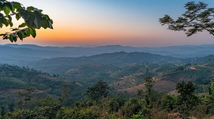 Serene Mountain Landscape at Sunset