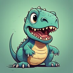 Obraz premium Charming and Colorful Dinosaur Characters in a Fun Minimalist Style Illustration