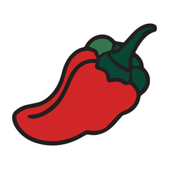 Chili  icon vector art illustration.