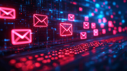 Digital marketing strategy, automated email sequences, 3D illustration