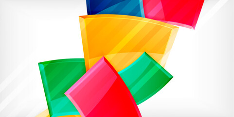 Round 3d shapes, plates background. Creative composition design template