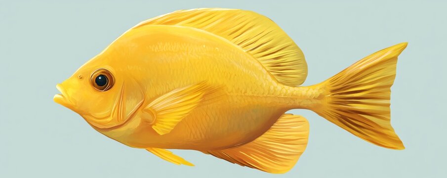 recommend clip art: A realistic illustration of a yellow tang fish