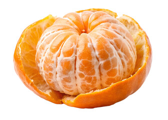 peeled tangerine isolated on transparent background