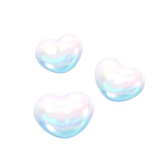 Glossy Y2K-Inspired Blue Ocean 3D  heart