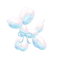Glossy Y2K-Inspired Blue Ocean 3D  balloon dog