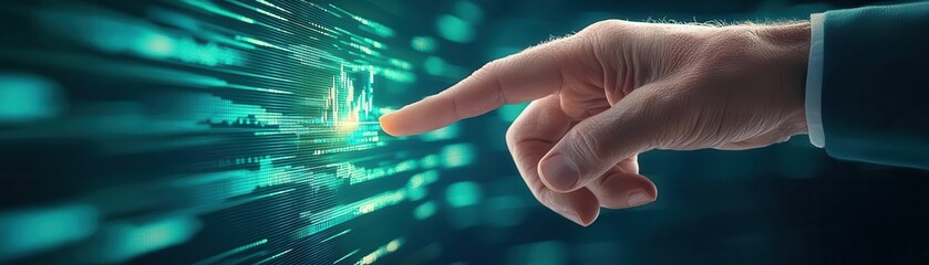 Finance minister explaining bailout strategy, recession impact visible in stock charts, CGI, Sharp Focus, High Resolution, 3D illustration.