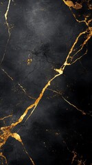 Black Gold Marble Texture: Luxurious and dramatic, this high-resolution image showcases a stunning black marble texture with intricate golden veins.