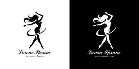Logo design in the shape of a dancing woman