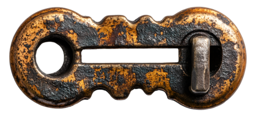 a rusty metal object with holes

