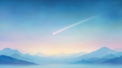 A beautiful blue sky with a bright orange streak of light shooting across it