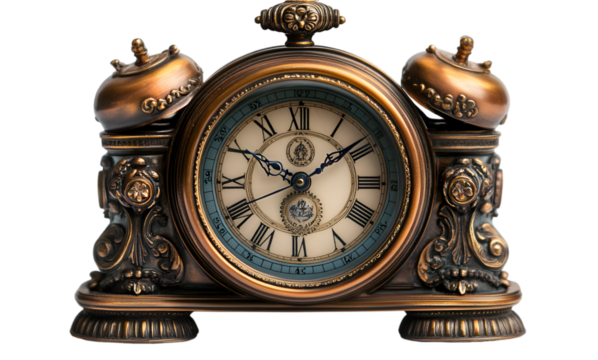 a clock with bells on it

