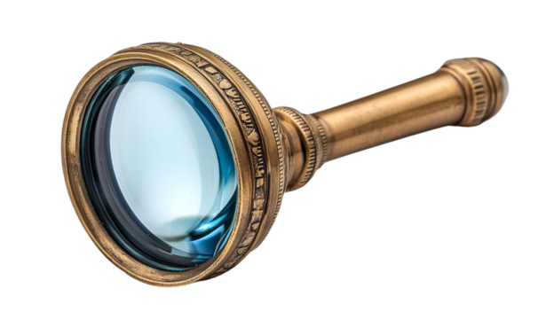 a magnifying glass on a white background