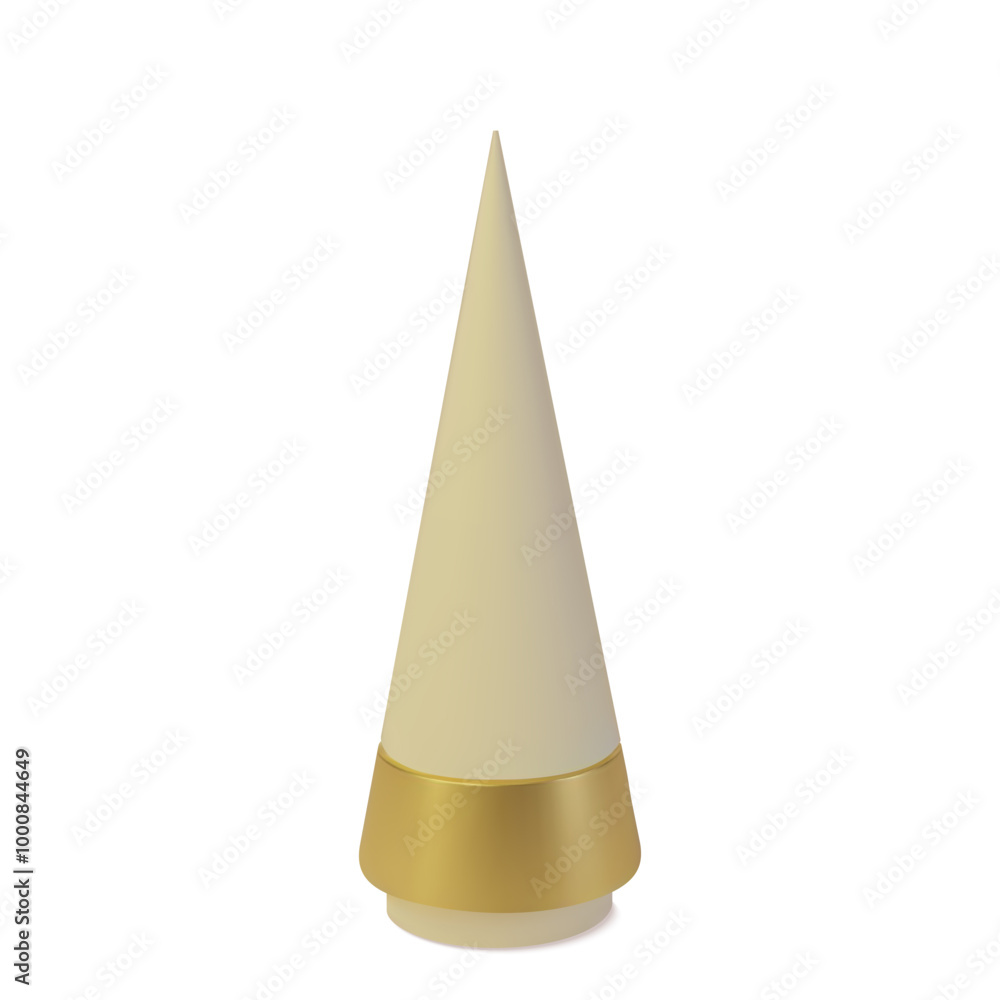 Poster metallic golden 3d christmas tree. realistic abstract background with 3d. cone shape with minimalist