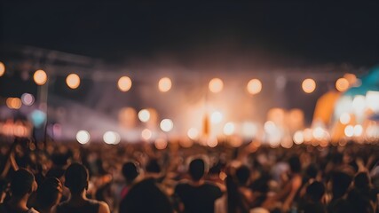 Obraz premium Blur image of night urban music festival for background usage