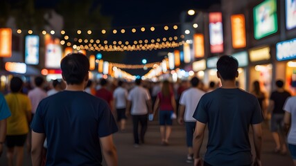Fototapeta premium Blur image of night festival for background usage