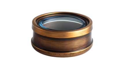 a circular object with a glass

