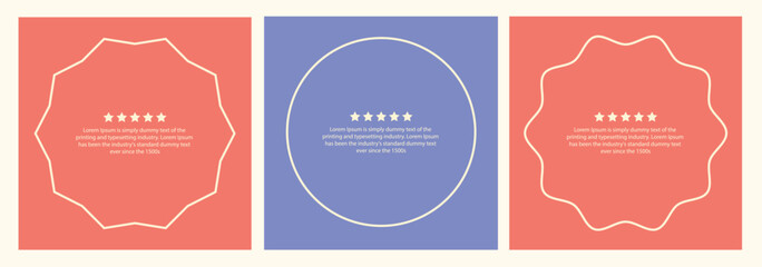 Client testimonial social media post, Customer service feedback review social media post design or web banner template