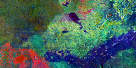 Artistic Patterns Featuring Grunge Textures and Liquid Colors
