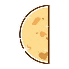Flat Half Moon Illustration