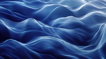Obraz premium Abstract Flowing Waves in Blue Tones