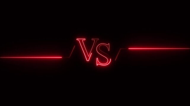 VS versus bars neon animated versus vs bars neon . glowing VS frames with lightning.