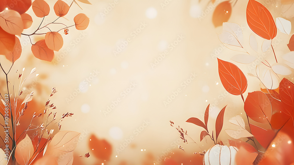 Poster beautiful autumn background card with copy space