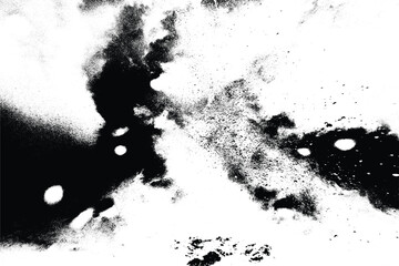 Black and White Ink Splatter Textures: Abstract Blots, Splashes, and Grunge Patterns for Artistic Designs