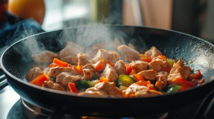 Cooking Series: Tortilla with Chicken and Bell Pepper.