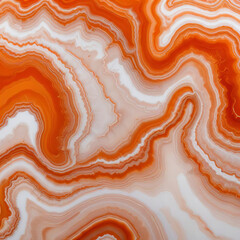 Obraz premium Orange and White Agate Stone with Swirling Patterns