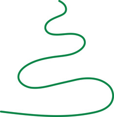 Christmas Tree Doodle Line Contour Drawing