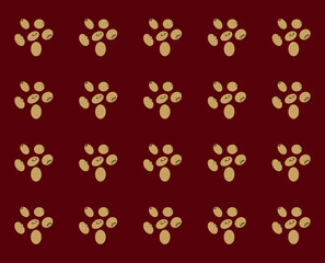 Enhance your designs with this seamless red background soybean pattern vector, ideal for backgrounds, packaging, textiles or branding materials etc.