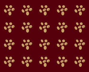 Enhance your designs with this seamless red background soybean pattern vector, ideal for backgrounds, packaging, textiles or branding materials etc.