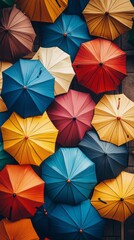 many colored small umbrellas