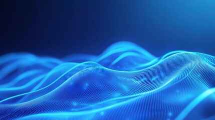 Naklejka premium Abstract Blue Wave Patterns Under Light