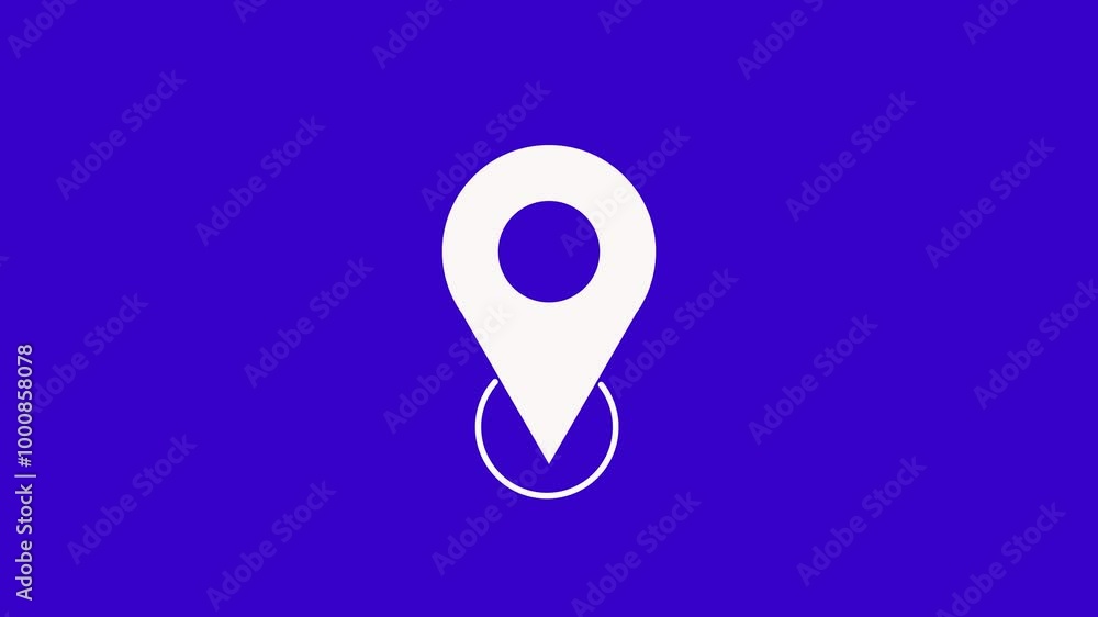 Poster simple location pointer with house symbol. gps location pin pointer icon animation on white backgrou