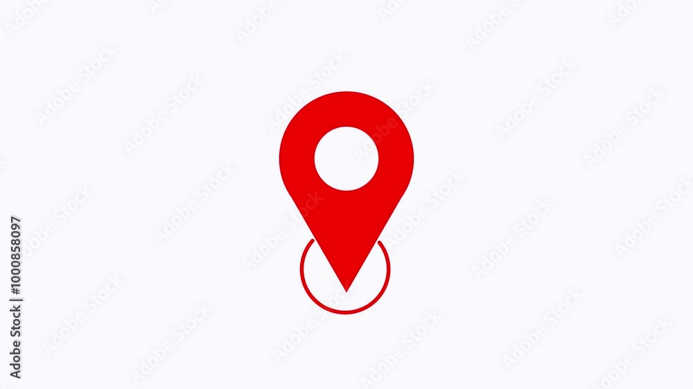 Poster simple location pointer with house symbol. gps location pin pointer icon animation on white backgrou