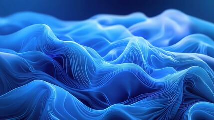 Obraz premium Vibrant Blue Abstract Textile Waves Background