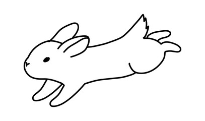 Cartoon rabbit. Simple doodle hand drawn bunny. Vector sketch