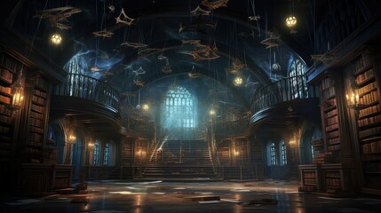 Fototapeta premium An Abandoned Library with a Mysterious Past