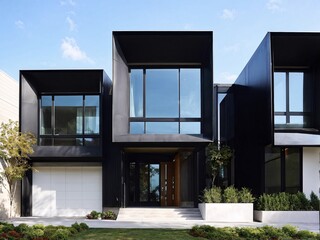 Modern luxury house with glass facade