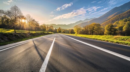 Scenic Road Through Autumnal Mountains