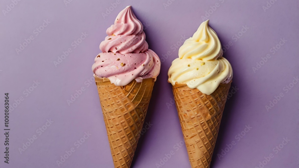 Canvas Prints appetizing ice cream flat lay aesthetic setup background