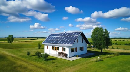 Obraz premium Photovoltaic solar panels and wind turbines, demonstrating renewable green energy,generated with AI.