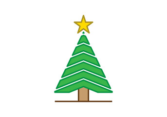 Árbol de navidad verde con estrellas