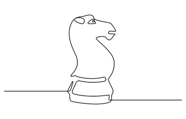 Continuous Line Drawing of Chess Icon. Hand Drawn Symbol Vector Illustration, Queen and pawn, chess pieces continuous one line art illustration. Can used for logo, emblem, slide show and banner.