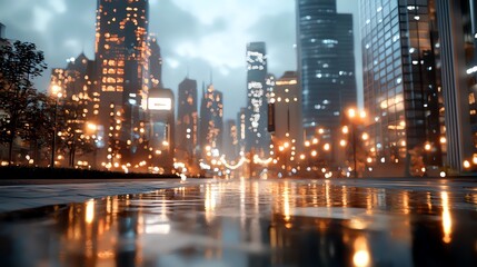 Fototapeta premium Brightly lit cityscape with digital Happy New Year 2025 projections, celebration scene, 3D illustration