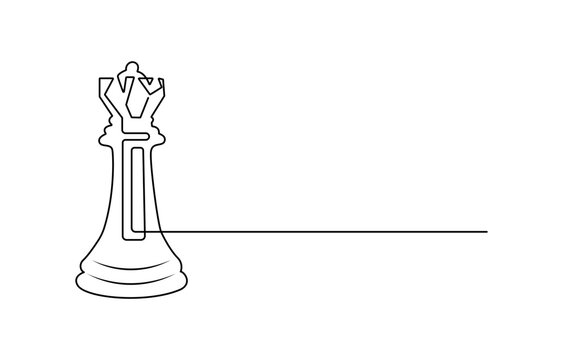 recommend clip art: Continuous Line Drawing of Chess Icon. Hand Drawn Symbol Vector Illustration, Queen and pawn, chess pieces continuous one line art illustration. Can used for logo, emblem, slide show and banner.
