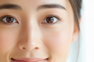 Close-Up of a Young Asian Woman's Face