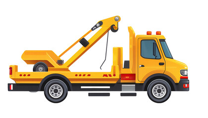 Naklejka premium Tow truck with extended boom on white background transparent