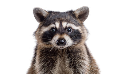 Obraz premium Raccoon, white isolate background transparent